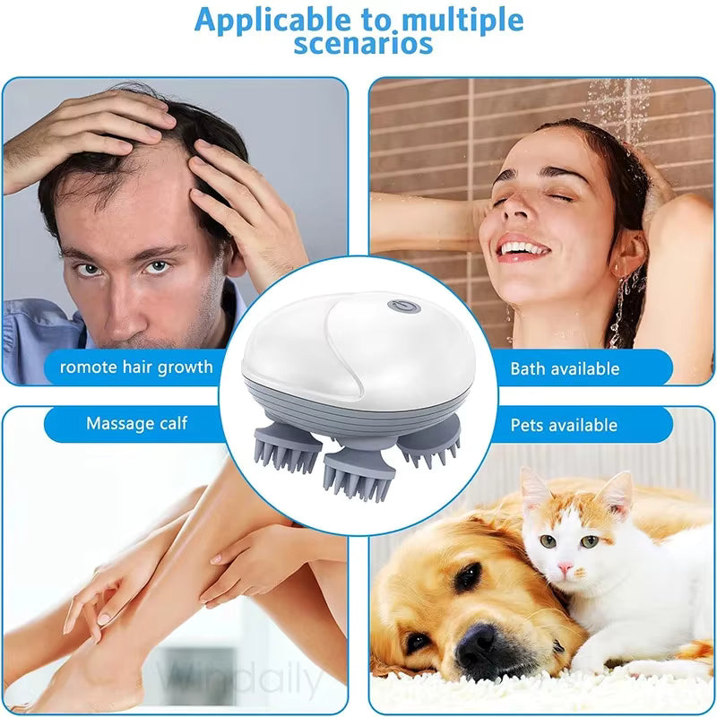 Scalp Kneading Massager For Stress Relief & Relaxation