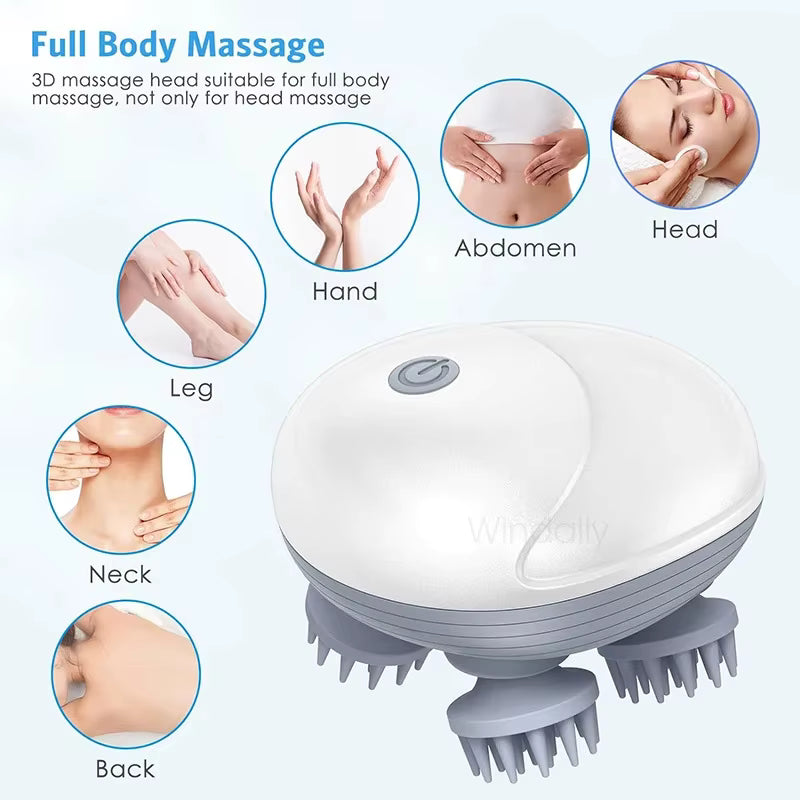 Scalp Kneading Massager For Stress Relief & Relaxation